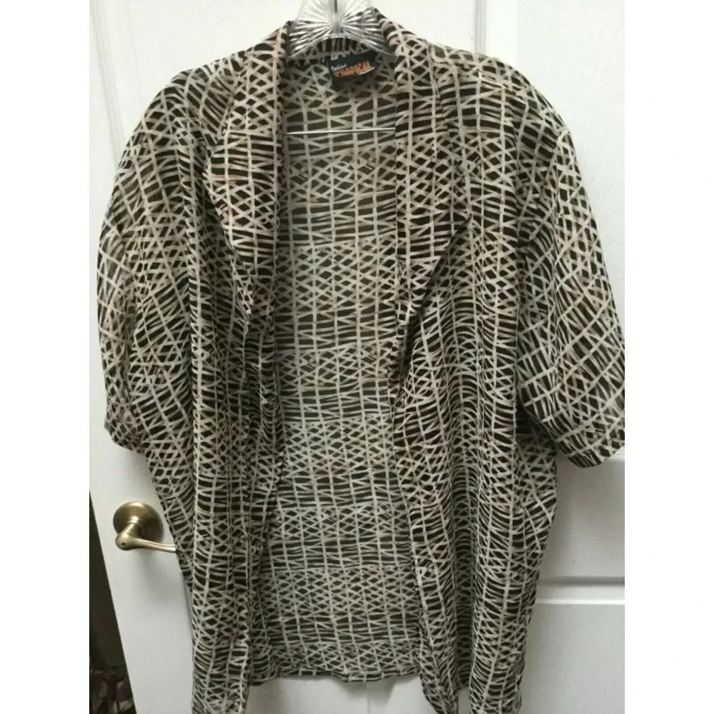 INDIAN TROPICAL open front brown  top 2XL